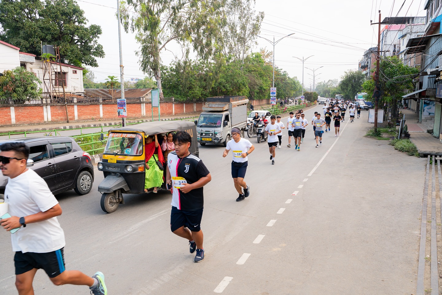 Runners in action